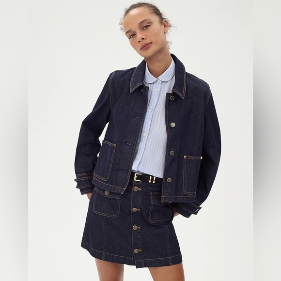 NWT J crew Patch pocket Denim Mini Skirt - 4 - Picture 3 of 6